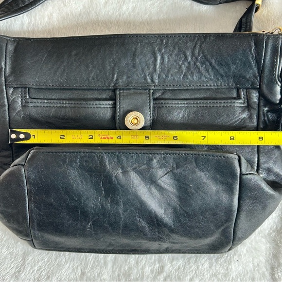 Tignanello Black Crossbody Leather Bag with Tassel Charm - Picture 5 of 12